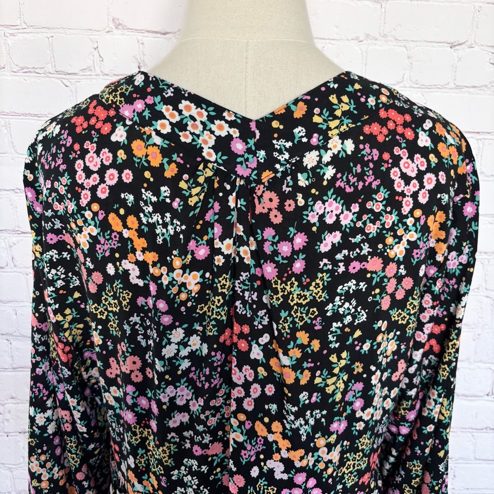 CHRISTIAN SIRIANO Boho 3/4 Sleeve Floral Tunic Top--EUC--M - Picture 6 of 16
